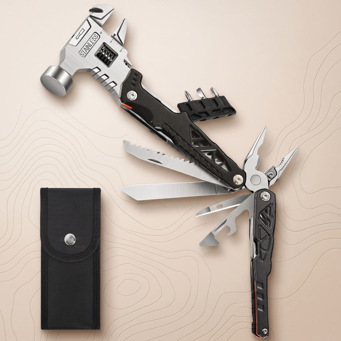 Survival-Multitool 18-in-1 aus Edelstahl